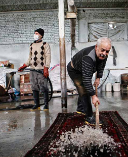 شستشوی سنتی قالی در قالیشویی یوسف آباد